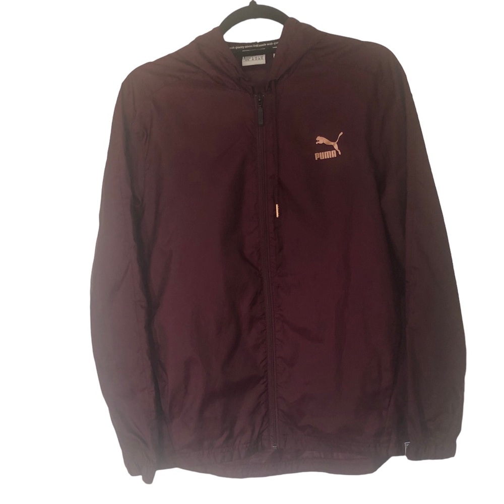 PUMA Maroon Windbreaker Hooded Jacket
